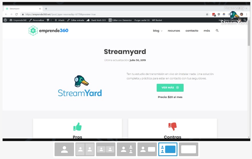Streamyard 3 Escenarios de transmisión en Streamyard